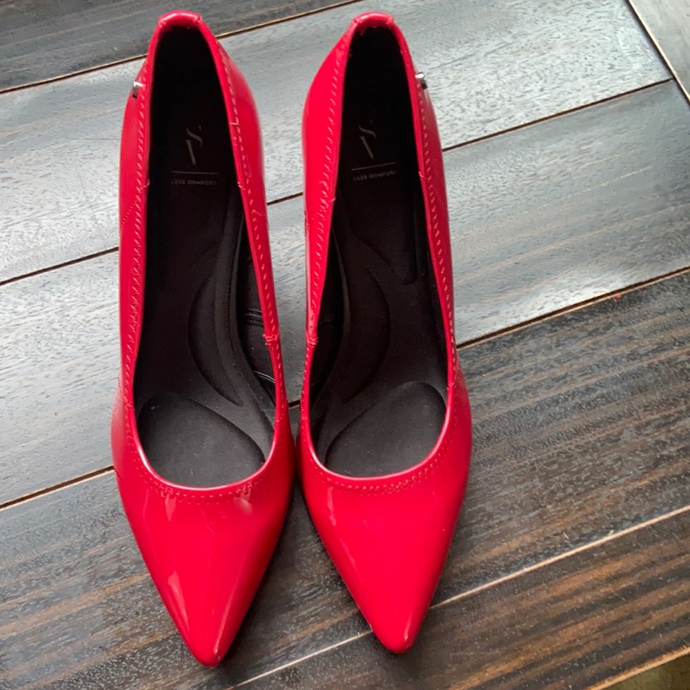 Patent Red Pumps